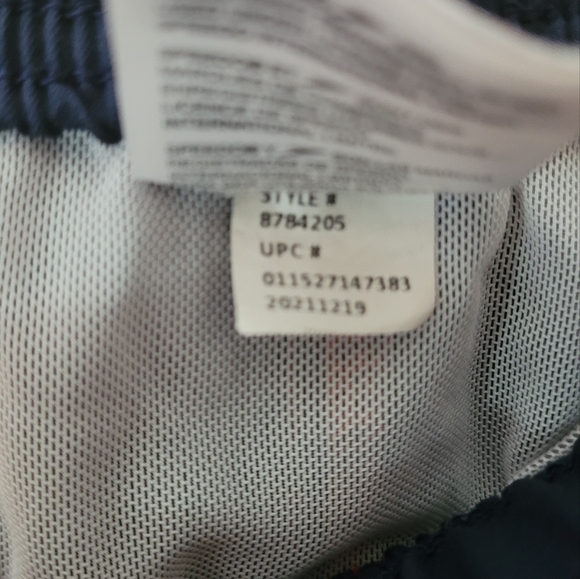 navy & orange colorblock speedo swim trunks shorts - lined with pockets medium - Picture 7 of 10